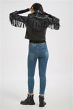 Soft Vegan Leather Jacket with Tassels - SunsetFashionLA