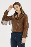 Soft Vegan Leather Jacket with Tassels - SunsetFashionLA