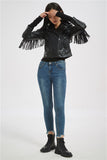 Soft Vegan Leather Jacket with Tassels - SunsetFashionLA