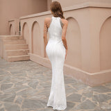 Statement Maker Halter Sequin Gown Dress - SunsetFashionLA