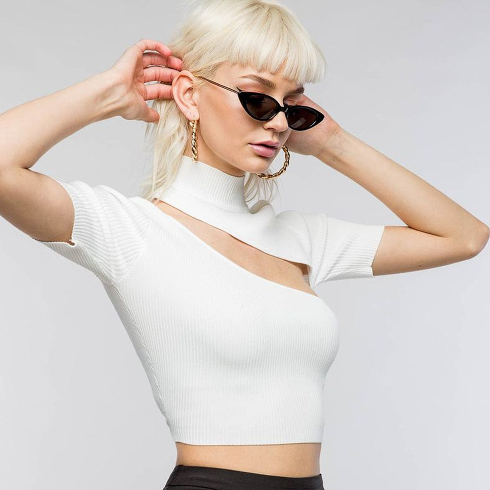 Sylvie Cut Out Knit Crop Top - SunsetFashionLA