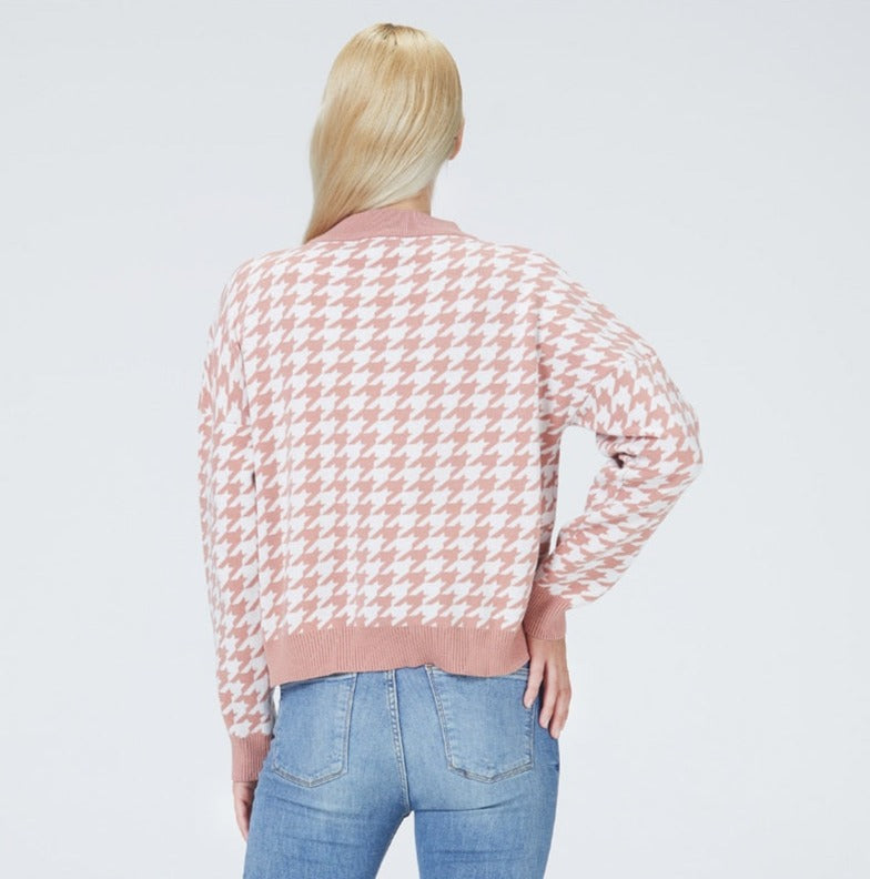 Tayla Houndstooth Sweater - SunsetFashionLA