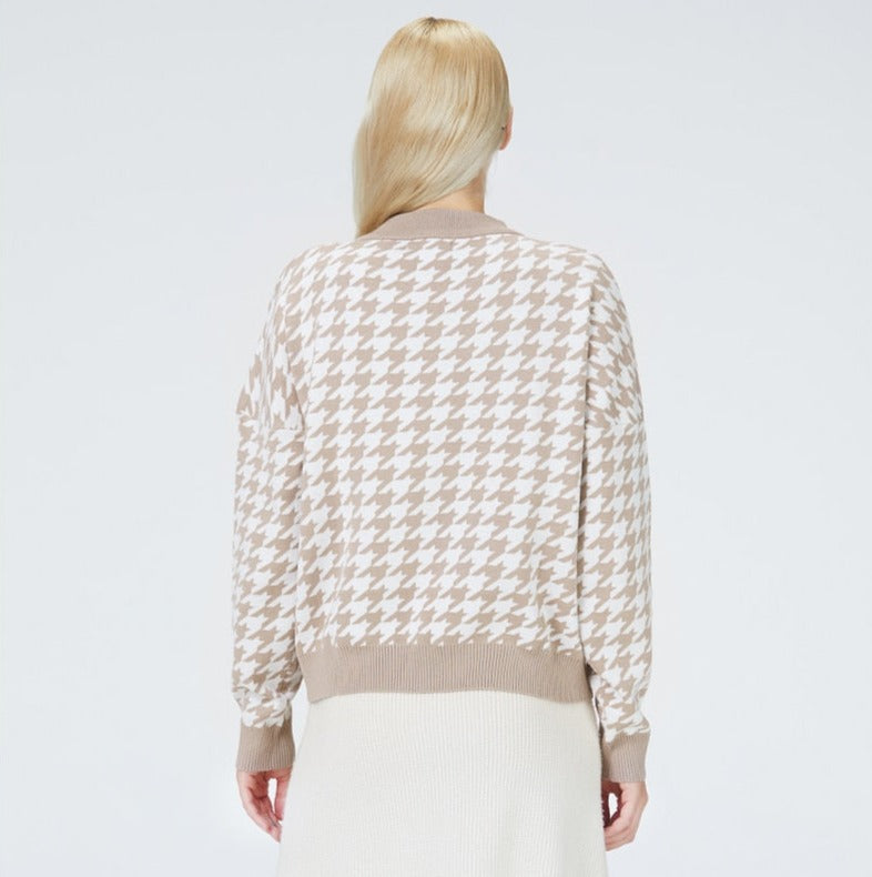 Tayla Houndstooth Sweater - SunsetFashionLA