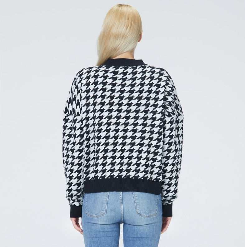 Tayla Houndstooth Sweater - SunsetFashionLA