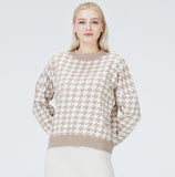 Tayla Houndstooth Sweater - SunsetFashionLA