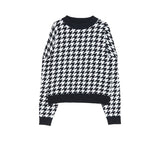 Tayla Houndstooth Sweater - SunsetFashionLA