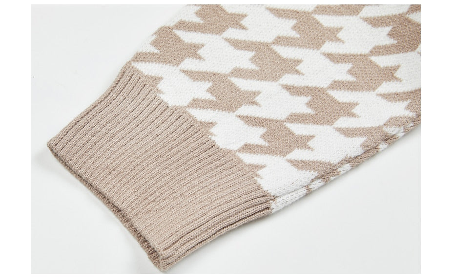 Tayla Houndstooth Sweater - SunsetFashionLA