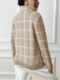 Thalassa Plaid Knit Turtleneck Sweater - SunsetFashionLA