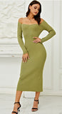 Tia Knit Off Shoulder Sweater Dress - SunsetFashionLA