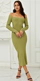 Tia Knit Off Shoulder Sweater Dress - SunsetFashionLA