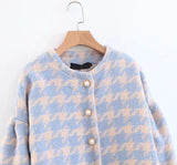 Tyra Houndstooth Blazer and Skirt Two Piece Set - SunsetFashionLA