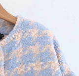 Tyra Houndstooth Blazer and Skirt Two Piece Set - SunsetFashionLA