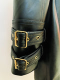 Vegan Leather Double Breasted Trench Coat - SunsetFashionLA