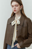 Vegan Leather Retro Single Breasted Jacket - SunsetFashionLA