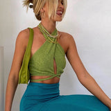 Villy Halter Crop Top - SunsetFashionLA