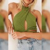 Villy Halter Crop Top - SunsetFashionLA