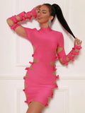 Vivien Bandage Long Sleeve Cut Out Dress - SunsetFashionLA