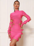 Vivien Bandage Long Sleeve Cut Out Dress - SunsetFashionLA