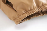 Windbreaker Crop Padded Vegan Leather Jacket - SunsetFashionLA