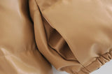 Windbreaker Crop Padded Vegan Leather Jacket - SunsetFashionLA