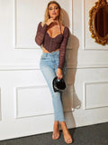 Maggie Mesh Halter Long Sleeve Crop Top