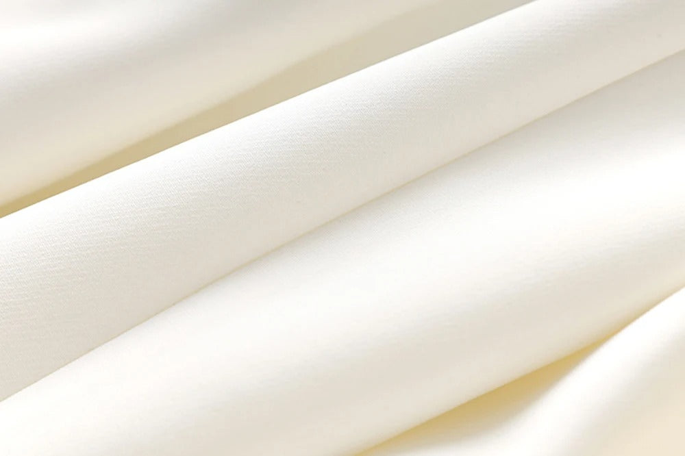 White Pants and Blazer with Pearls Two Piece Set