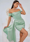 Delphi Off Shoulder Satin Dress