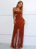 Charlotte Bandage Cut Out Tassel Dress - SunsetFashionLA