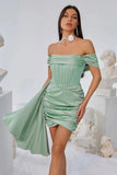 Delphi Off Shoulder Satin Dress