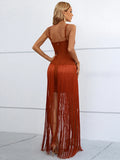 Charlotte Bandage Cut Out Tassel Dress - SunsetFashionLA