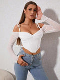 Helen Mesh Long Sleeve Corset Top