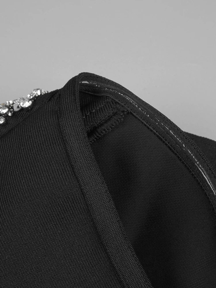 Gabriella A-Line Halter Bandage Rhinestone Dress