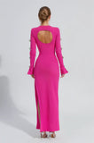 Alyssa Bandage Long Sleeve Cut Out Rhinestone Gown Dress