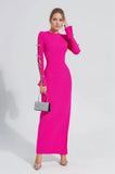 Alyssa Bandage Long Sleeve Cut Out Rhinestone Gown Dress