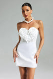 Ellora Satin Strapless Mesh Corset Heart Dress