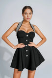 Gabriella A-Line Halter Bandage Rhinestone Dress