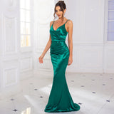 Kaia Satin Backless Gown Dress