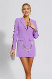 Monroe Long Sleeve Rhinestone Bows Blazer Dress