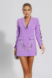 Monroe Long Sleeve Rhinestone Bows Blazer Dress