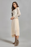 Magdalena Lace Patchwork Chiffon Pleated Dress