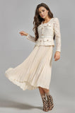 Magdalena Lace Patchwork Chiffon Pleated Dress