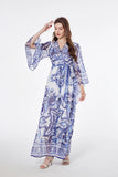 Ferina Flower Print Chiffon Flowy Maxi Dress