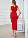 Ireka Cut Out Red Midi Dress