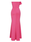 Aveline Pink Strapless Ruffle Mermaid Style Gown Dress