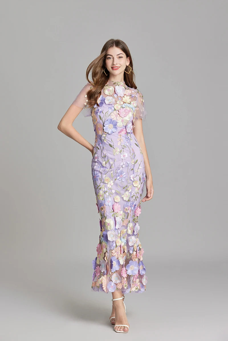purple flower summer dress Slaydiva Floral Print Spaghetti Strap Dress, Suitable For Beach Vacation Women's Maxi Black And Purple Flower Long Dress,Summer