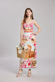 Valery Summer Vacation Flower Two Piece Set Dress