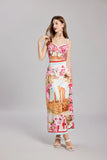 Valery Summer Vacation Flower Two Piece Set Dress