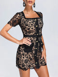 Elliana Black Lace Mini Dress