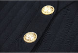 Vida V-neck Knit Cardigan with Gold Buttons