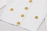 Vida V-neck Knit Cardigan with Gold Buttons